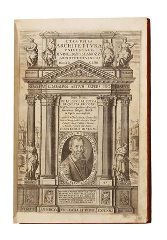 ARCHITECTURE  SCAMOZZI, VINCENZO. LIdea dellArchitettura Universale . . . Parte Prima [Seconda].  2 vols. in one.  1615